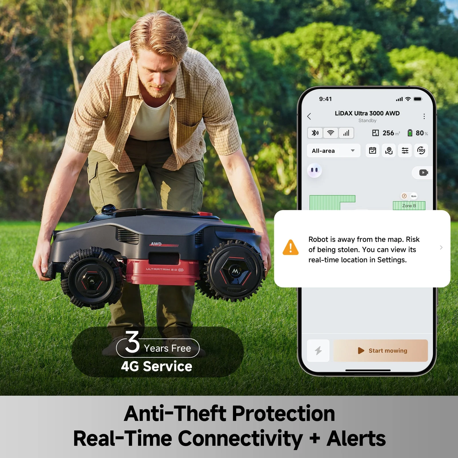 GPS anti-theft tracking through the MOVAhome app